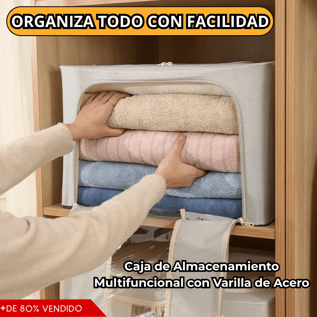 Caja de Almacenamiento Multifuncional con Varilla de Acero - PREMIUM | PACK 2 Unidades