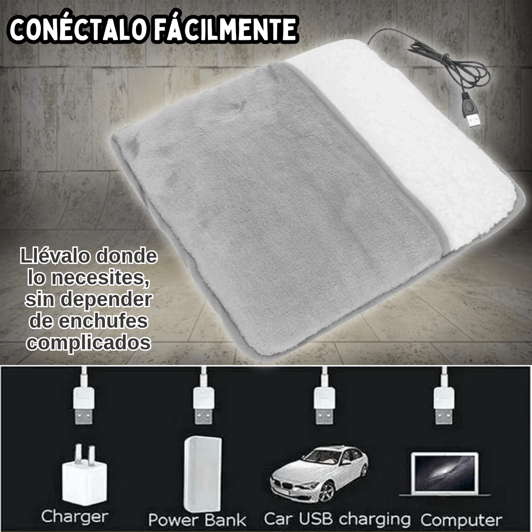 Tecnología de Calor Inteligente para Tus Pies | Almohadilla Térmica USB con Calentamiento Rápido y Seguro