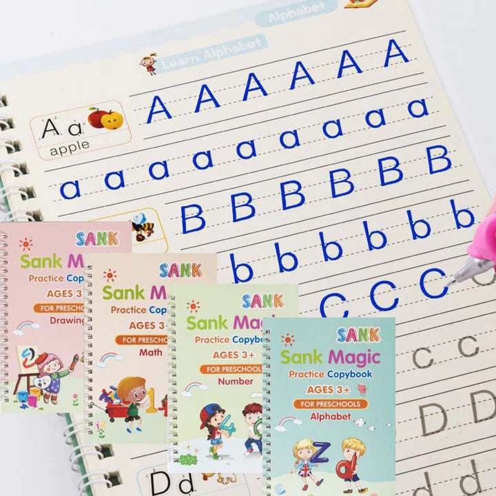 SET CUADERNO MAGICO(4 CUADERNOS + LAPICERO MAGICO)