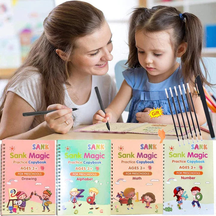 SET CUADERNO MAGICO(4 CUADERNOS + LAPICERO MAGICO)