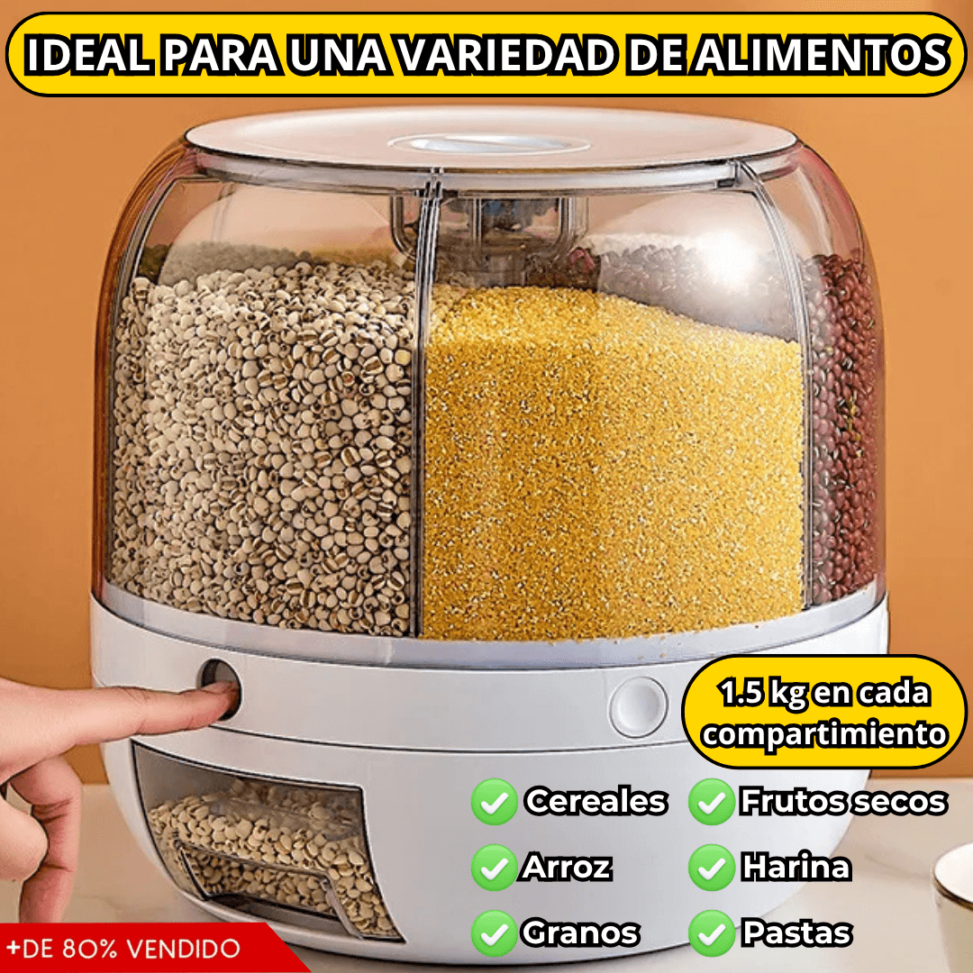 Dispensador De Alimentos Giratorio 6 en 1 PREMIUM