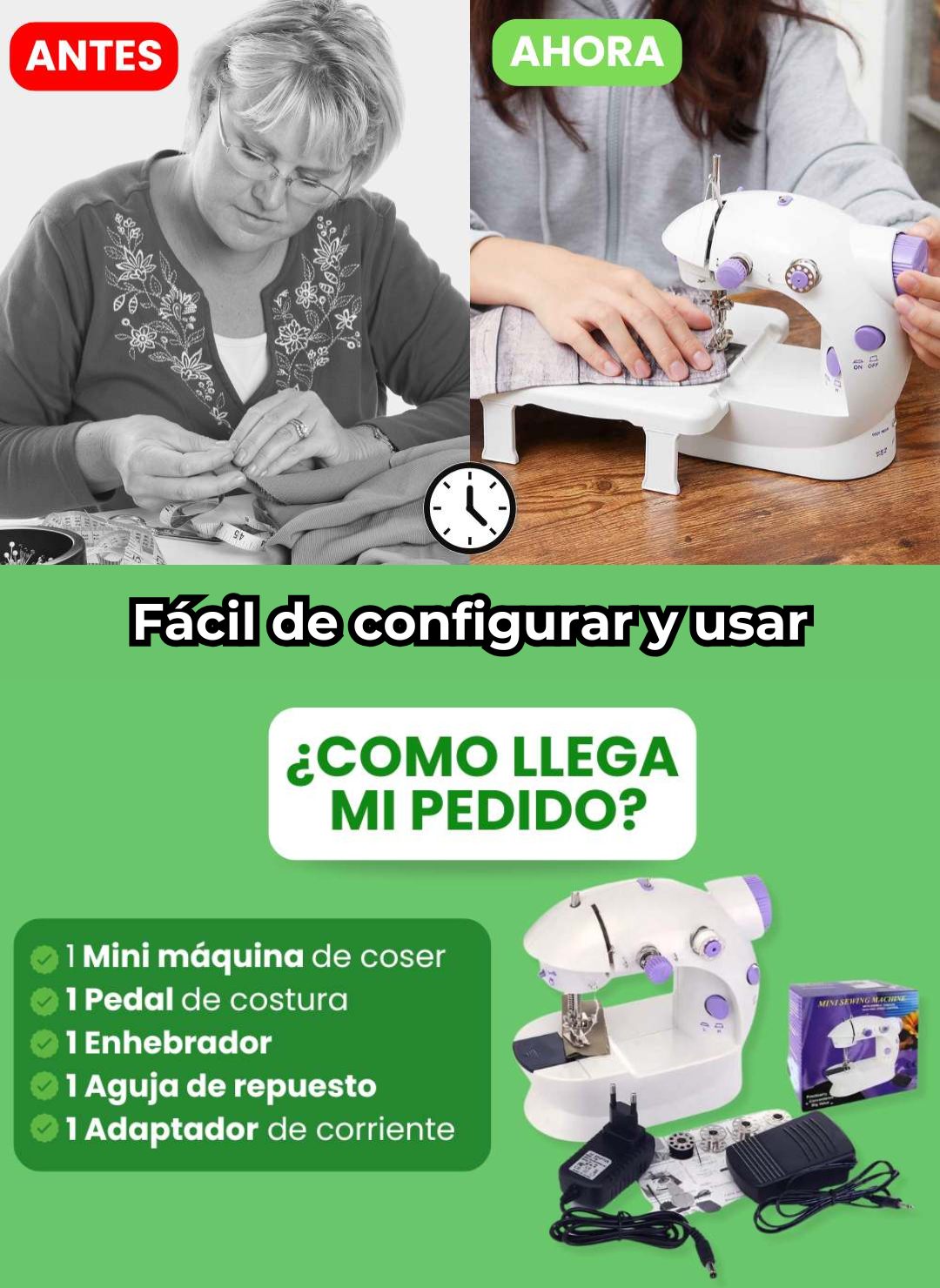 MAQUINA DE COSER PORTATIL CON PEDAL | PREMIUM