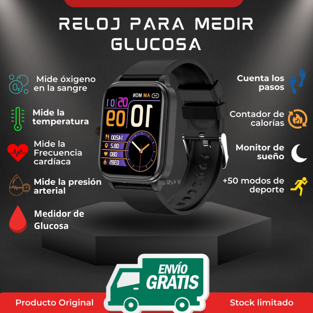 RELOJ INTELIGENTE PARA MEDIR GLUCOSA PLUS