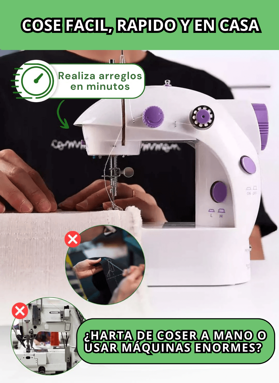 MAQUINA DE COSER PORTATIL CON PEDAL | PREMIUM