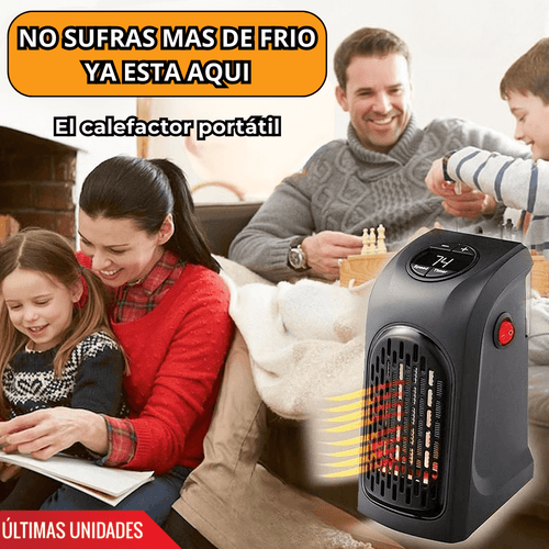 Calefactor Portátil PREMIUM de 800W con Control Remoto y 2 Niveles de Temperatura