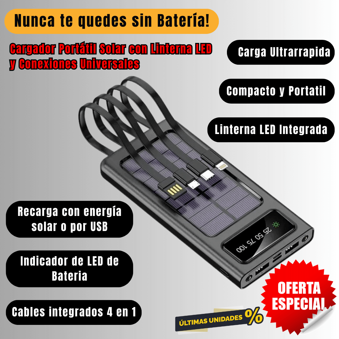 Powerbank Solar PREMIUM Cargador Portátil