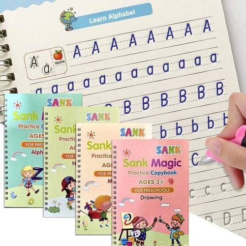 SET CUADERNO MAGICO(4 CUADERNOS + LAPICERO MAGICO)